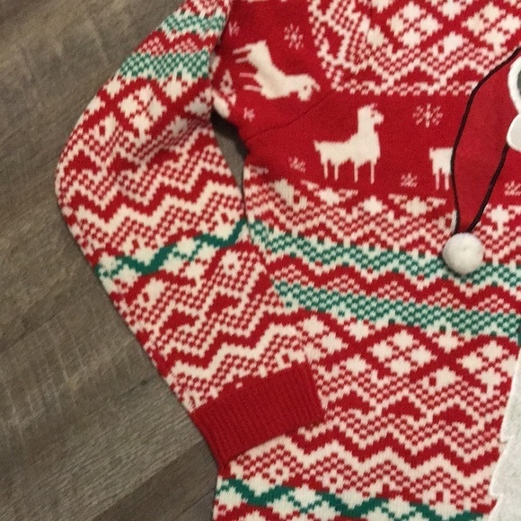 Jolly Sweaters Llama in Scarf and Santa Hat Ugly Christmas Sweater size XXL - Picture 10 of 17